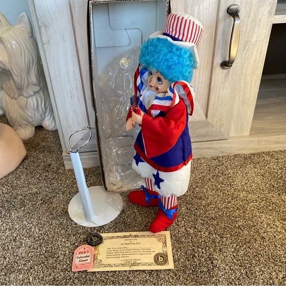 BRINN 'S 1986 Calendar Clown July 4th Uncle Sam Birthday Patriotic - Picture 6 of 9